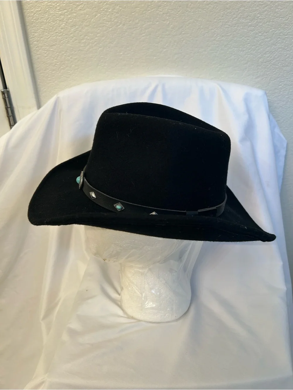 Women’s Cody James Santa Ana Black Western Cowboy Hat w/ Turquoise Concho Band